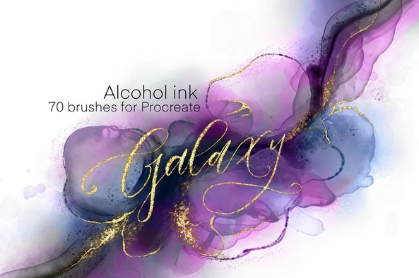 [Creativemarket] SALE Galaxy Alcohol Ink Brushset _0.jpg